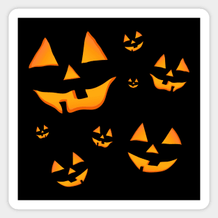 Smiling Jack-O-Lanterns or Jack-O’Lanterns for Halloween Sticker